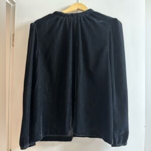 Ann Taylor Black Velvet Long Sleeve Top